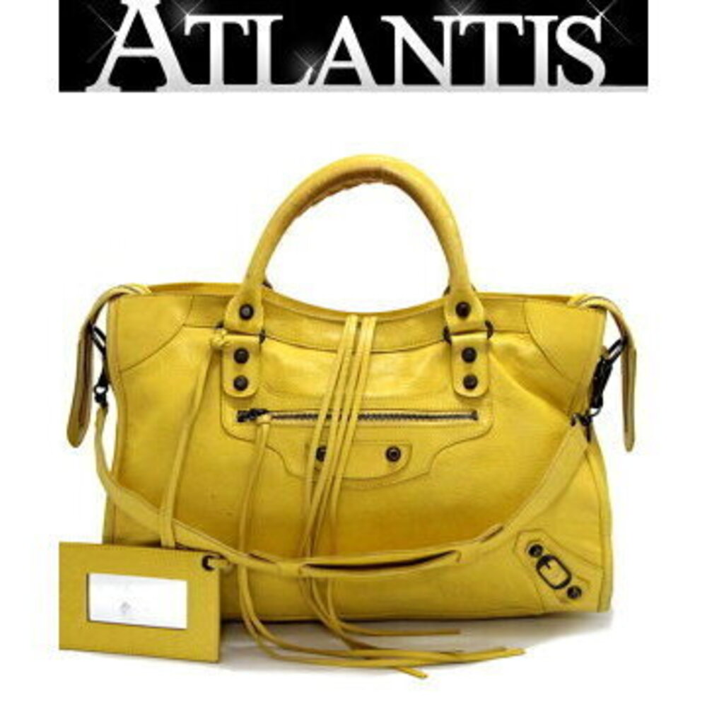 Balenciaga The City Handbag Leather Yellow